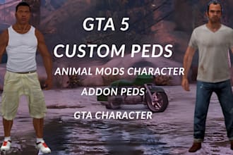 design gta 5 fivem custom peds animal mods character addon peds, gta character
