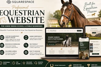 build squarespace website design equestrain website horse riding school website