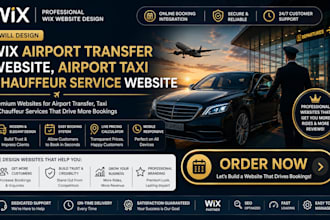 design wix airport transfer website airport taxi chauffeur service website