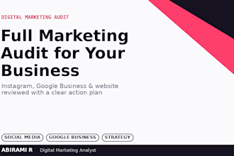 do a complete digital marketing audit for your small business