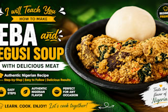 teach you how to cook delicious eba and egusi soup with tender meat