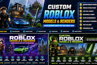 create roblox assets, props, buildings and promotional renders
