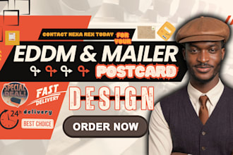 design eddm postcard, direct mail, mailer, rack card, and usps postcard