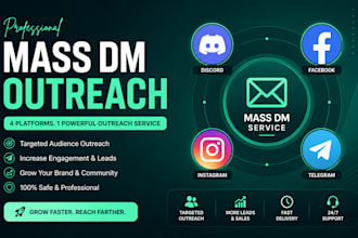 discord mass dm, facebook mass dm, instagram mass dm, and telegram mass dm