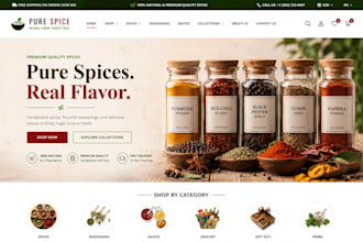 design spices shopify store seasoning website sauce grocery store food website