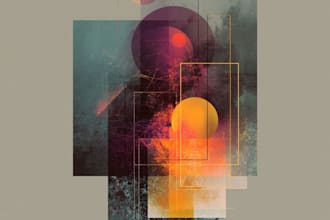 create elegant abstract wall art in oil painting style