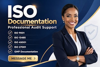 prepare iso 9001, 13485, 45001, 27001 and gmp documentation