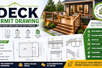 create deck permit drawing deck plans building permit drawing blueprint