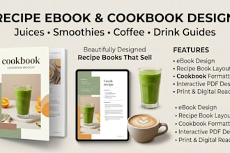 design juice, coffee, smoothie recipe ebook, drink guide and cookbook