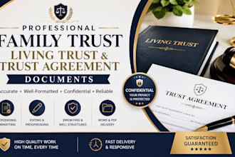 format family trust living trust and trust agreement documents
