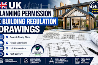 design planning permission and building regulation drawings for UK