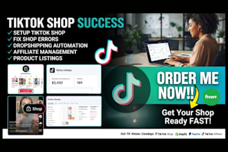 setup tiktok shop fix tiktok shop dropshipping tik tok shop VA,  tiktok affiliat