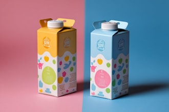 illustrated, fun product packaging or label