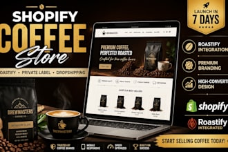 build a premium shopify coffee dropshipping store with roastify branding