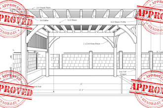 create detailed deck patio and pergola drawings or plans for permit