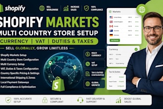 setup shopify markets multi country store currency vat duties and shopify taxes