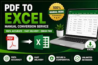 manually convert PDF to excel