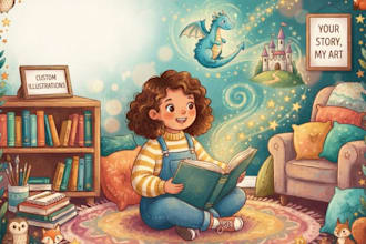 draw custom children story book illustration