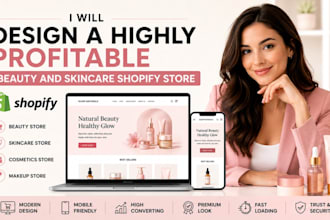 skincare natural beauty  website shopify makeup organic cosmetics store