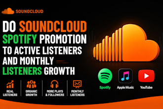 promote soundcloud, spotify apple music follower and monthly listeners growth