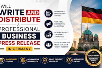 write and distribute a professional business press release in germany