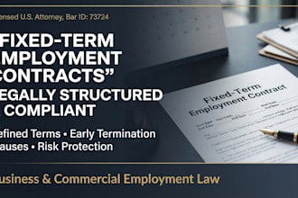 draft a fixed term employment contract tailored for US employers as US attorney