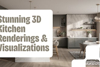create photorealistic kitchen interior rendering and 3d kitchen visualization
