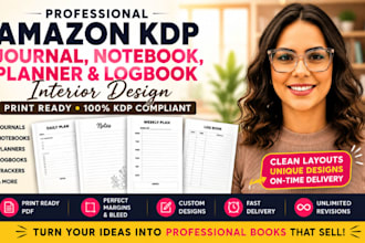 design amazon kdp journal, notebook, planner, and logbook interior