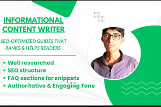 write informational content for tech, business, health