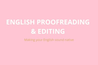 proofread and edit your english text, CV or linkedin post