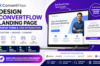 design convertflow landing page popup form lead generation CRM integration