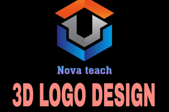 design modern logo with 3d realistic mockup