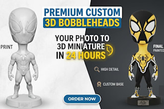 create a custom bobblehead funko pop 3d model from your photo in 1 day