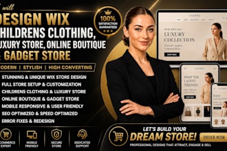 design wix childrens clothing store luxury store online boutique gadget store