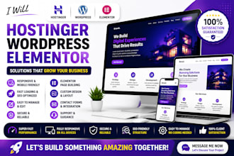 design hostinger website, wordpress website and elementor website design