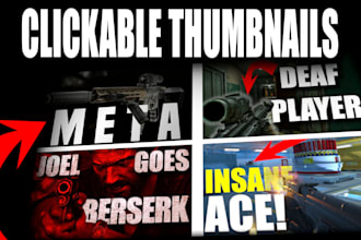 design eye catching, simple gaming youtube thumbnails