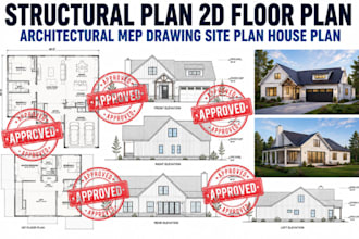 structural plan 2d floor plan architectural mep drawing site plan house plan