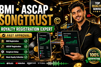 do professional bmi registration, ascap and songtrust music royalty setup
