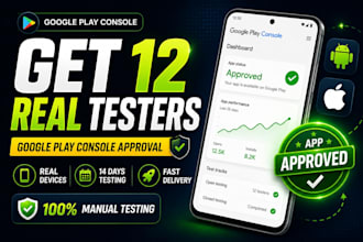 test mobile apps with 12 to 25 android, ios app testers and google app reviews