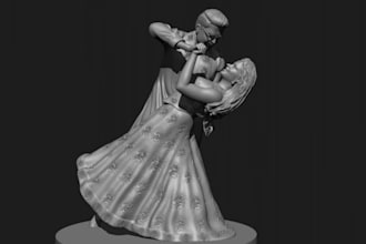 couple miniature sculpture, human photo to 3d model,fdm 3d printer,facial detail