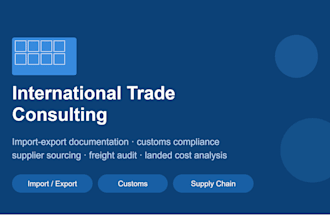 be your international trade and import export consultant