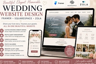 design fix framer wedding website squaresapce wedding website zola website