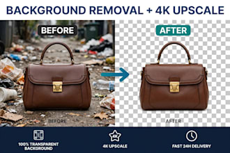 remove background and upscale image to 4k hd