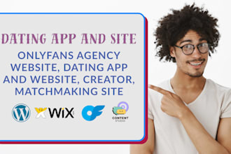 build onlyfans agency website, dating app and website, creator, matchmaking site