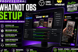 set up obs studio for professional whatnot vertical live streams