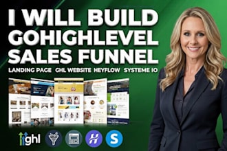 build gohighlevel landing page sales funnel ghl website  heyflow systeme io