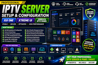 setup and configure iptv server, xui one, xtreme UI, and complete iptv panel