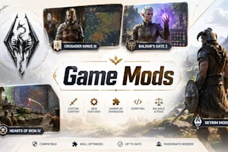 create custom ck3, bg3, hoi4, skyrim mods, game modding and scripting
