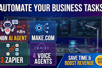 automate your business tasks using n8n ai agent, make, zapier, voice agents