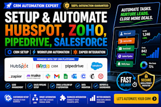 setup hubspot zoho pipedrive salesforce CRM with zapier automation